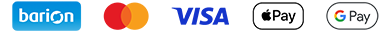 Fizetés: Barion, Mastercard, Visa, Apple Pay, Google Pay